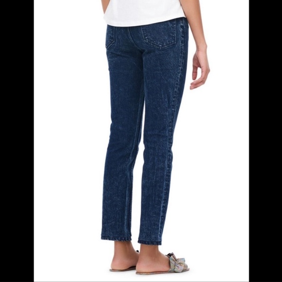 Rebecca Taylor High Rise Slim Straight Leg Jeans Sz 25. Dark wash denim - Picture 6 of 9